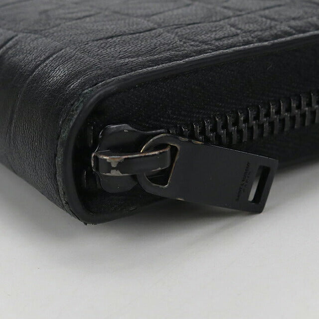 中古 サンローラン 長財布ラウンドファスナー レディース ブランド SAINT LAURENT フルジップウォレット 617415 ブラック 財布 USDSL103694011