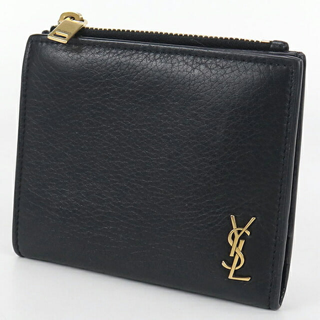 中古 サンローラン 二つ折り財布 レディース ブランド SAINT LAURENT 635265 ブラック 財布 USDSL103695011