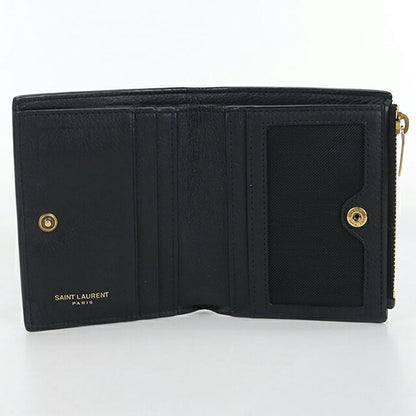 中古 サンローラン 二つ折り財布 レディース ブランド SAINT LAURENT 635265 ブラック 財布 USDSL103695011