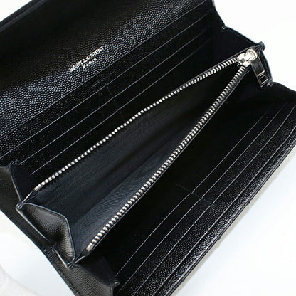 中古 サンローラン 長財布二折 レディース ブランド SAINT LAURENT ラージフラップウォレット 372264 ブラック 財布 USDSL103840011