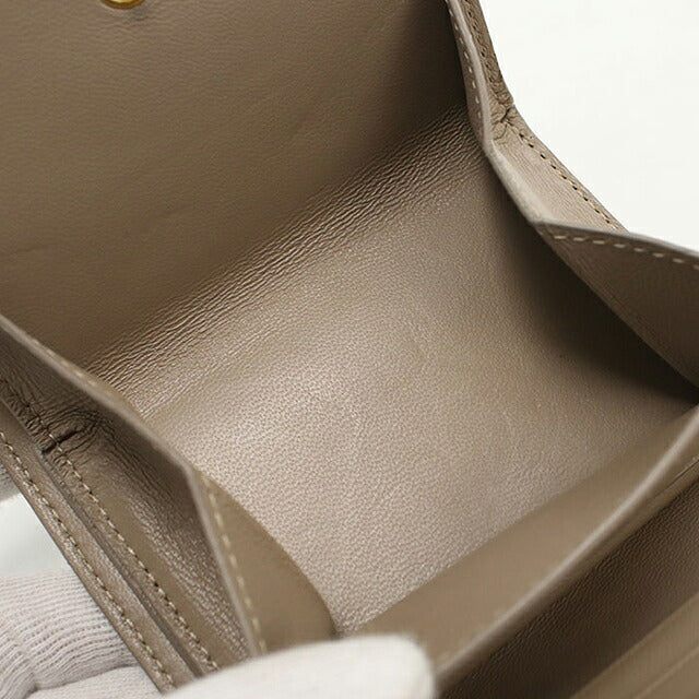 中古 サンローラン 三つ折り財布 レディース ブランド SAINT LAURENT カサンドラ マルチフォールドウォレット 692061 ベージュ 財布 USDSL103842011