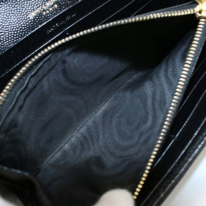 中古 サンローラン 長財布二折 レディース ブランド SAINT LAURENT ラージフラップウォレット 372264 ブラック 財布 USDSL103988011
