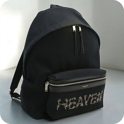 中古 サンローラン リュック レディース ブランド SAINT LAURENT シティ サンローラン HEAVEN バッグパック 465448 ブラック バッグ USDSL104361011
