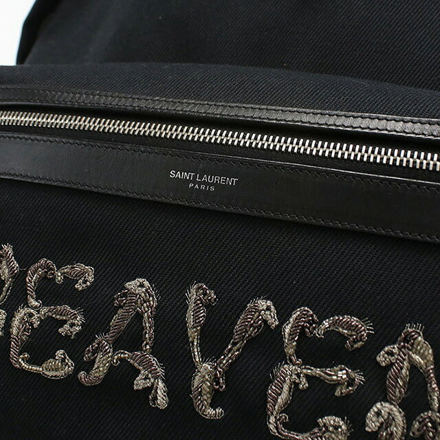 中古 サンローラン リュック レディース ブランド SAINT LAURENT シティ サンローラン HEAVEN バッグパック 465448 ブラック バッグ USDSL104361011