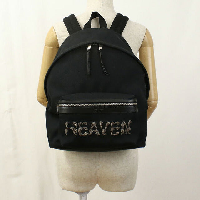 中古 サンローラン リュック レディース ブランド SAINT LAURENT シティ サンローラン HEAVEN バッグパック 465448 ブラック バッグ USDSL104361011