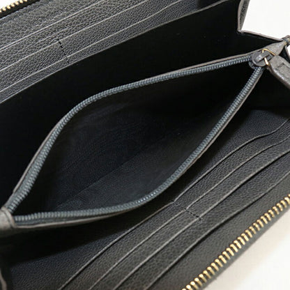 中古 サンローラン 長財布ラウンドファスナー レディース ブランド SAINT LAURENT モノグラム レザー 568995 グレー 財布 USDSL104521011