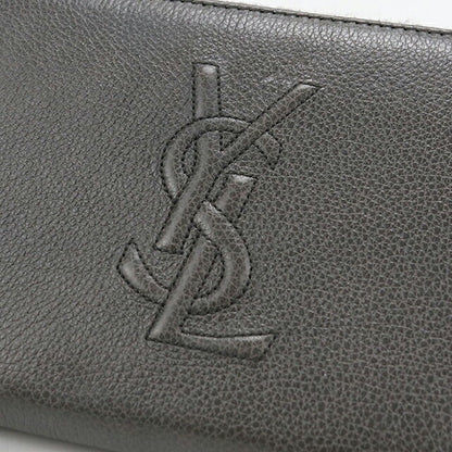 中古 サンローラン 長財布ラウンドファスナー レディース ブランド SAINT LAURENT モノグラム レザー 568995 グレー 財布 USDSL104521011
