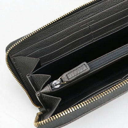 中古 サンローラン 長財布ラウンドファスナー レディース ブランド SAINT LAURENT モノグラム レザー 568995 グレー 財布 USDSL104521011