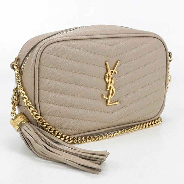 中古 サンローラン 斜め掛け ショルダーバッグ レディース ブランド SAINT LAURENT ルー ミニバッグ 612579 ベージュ バッグ USDSL104764011