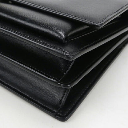中古 サンローラン ショルダーバッグ レディース ブランド SAINT LAURENT YSLモノグラム サンセット ミディアム レザー 442906 ブラック USDSL104918011