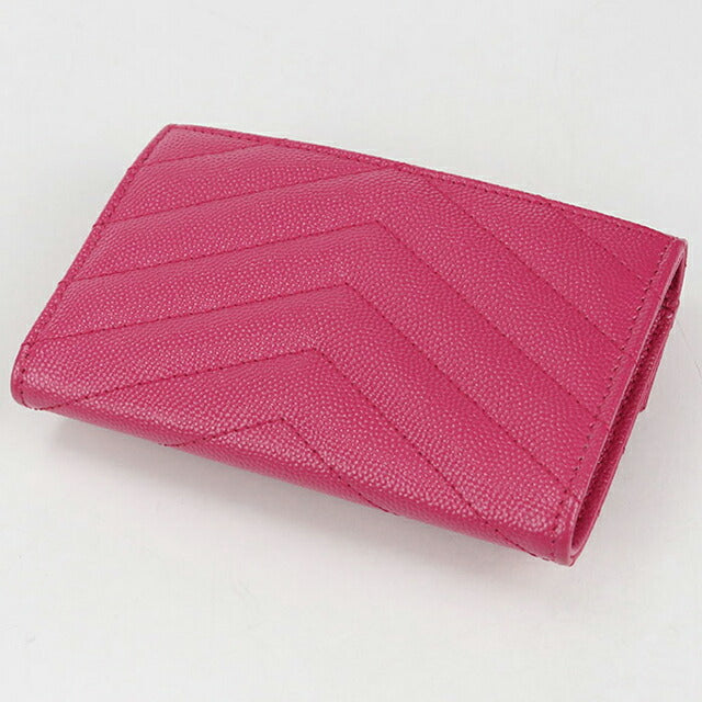 中古 サンローラン 名刺入れ レディース ブランド SAINT LAURENT カサンドラ エンベロープウォレット レザー 414404 ピンク 小物 USDSL105267011