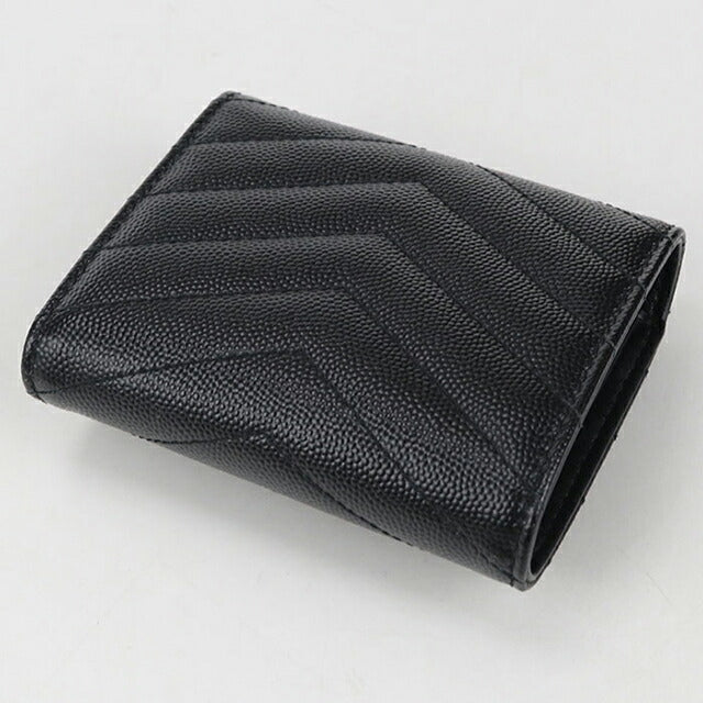 中古 サンローラン 三つ折り財布 レディース ブランド SAINT LAURENT モノグラム マルチフォールドウォレット レザー 692061 ブラック 財布 USDSL105268011