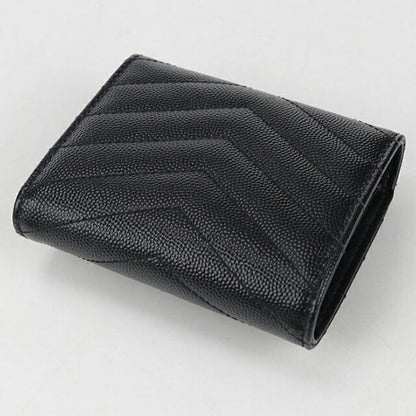 中古 サンローラン 三つ折り財布 レディース ブランド SAINT LAURENT モノグラム マルチフォールドウォレット レザー 692061 ブラック 財布 USDSL105268011