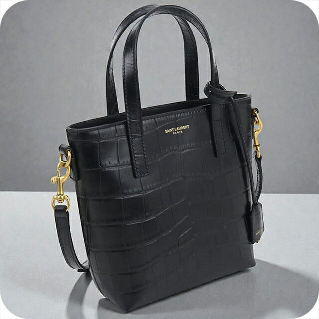 中古 サンローラン ハンドバッグ レディース ブランド SAINT LAURENT ミニトイ ショッピング 2WAY 712367 ブラック バッグ USDSL105314011