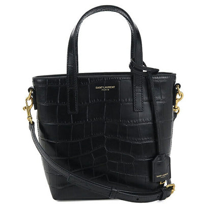 中古 サンローラン ハンドバッグ レディース ブランド SAINT LAURENT ミニトイ ショッピング 2WAY 712367 ブラック バッグ USDSL105314011