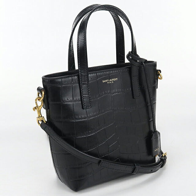 中古 サンローラン ハンドバッグ レディース ブランド SAINT LAURENT ミニトイ ショッピング 2WAY 712367 ブラック バッグ USDSL105314011