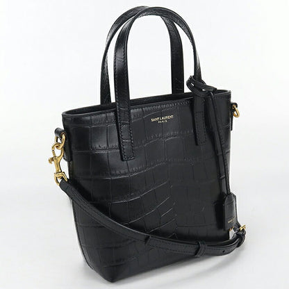 中古 サンローラン ハンドバッグ レディース ブランド SAINT LAURENT ミニトイ ショッピング 2WAY 712367 ブラック バッグ USDSL105314011