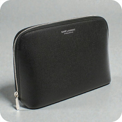 Used Saint Laurent Pouch Unisex Brand SAINT LAURENT Leather 565962 Black Bag USDSL105697011