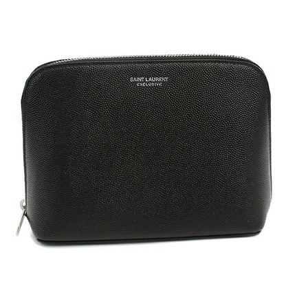 Used Saint Laurent Pouch Unisex Brand SAINT LAURENT Leather 565962 Black Bag USDSL105697011