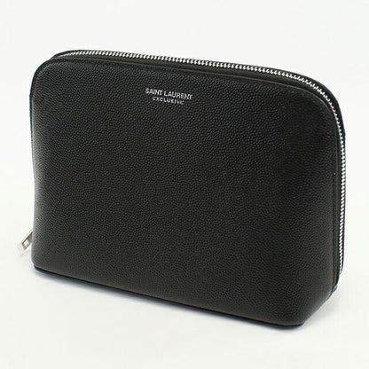 Used Saint Laurent Pouch Unisex Brand SAINT LAURENT Leather 565962 Black Bag USDSL105697011