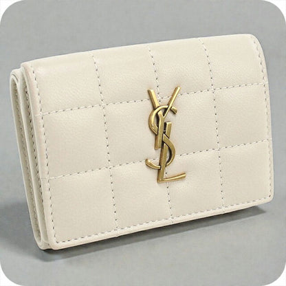 中古 サンローラン 三折財布 レディース ブランド SAINT LAURENT カサンドラマトラッセ 787557 ホワイト 財布 USDSL105994011