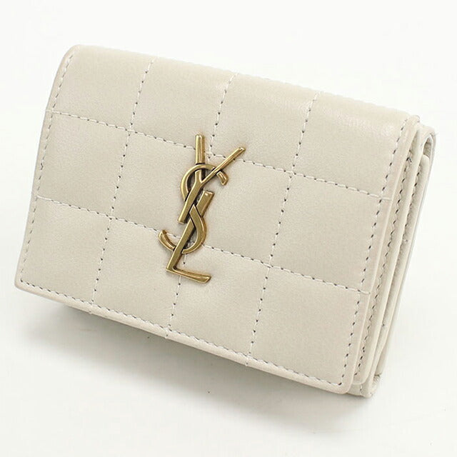 中古 サンローラン 三折財布 レディース ブランド SAINT LAURENT カサンドラマトラッセ 787557 ホワイト 財布 USDSL105994011