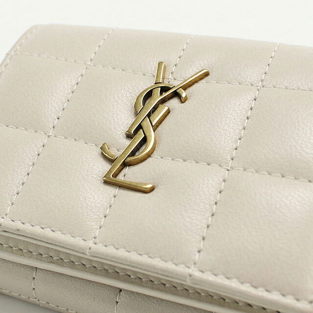 中古 サンローラン 三折財布 レディース ブランド SAINT LAURENT カサンドラマトラッセ 787557 ホワイト 財布 USDSL105994011