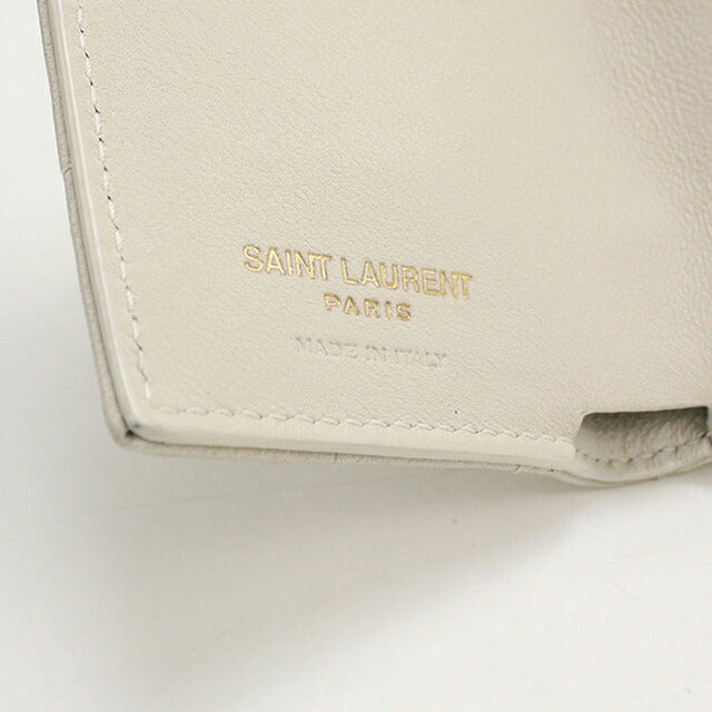 中古 サンローラン 三折財布 レディース ブランド SAINT LAURENT カサンドラマトラッセ 787557 ホワイト 財布 USDSL105994011