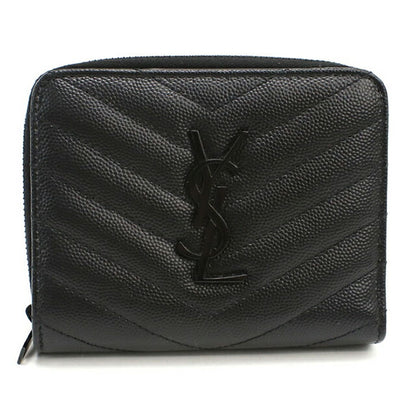 中古 サンローラン 二折財布 レディース ブランド SAINT LAURENT モノグラムコンパクト ジップアラウンドウォレット 668288 ブラック 財布 USDSL106009011