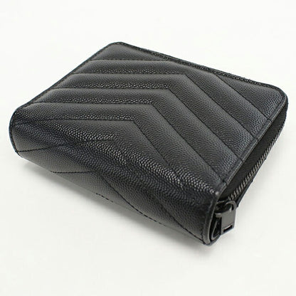 中古 サンローラン 二折財布 レディース ブランド SAINT LAURENT モノグラムコンパクト ジップアラウンドウォレット 668288 ブラック 財布 USDSL106009011