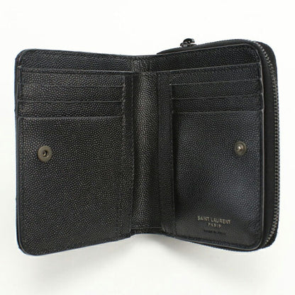 中古 サンローラン 二折財布 レディース ブランド SAINT LAURENT モノグラムコンパクト ジップアラウンドウォレット 668288 ブラック 財布 USDSL106009011