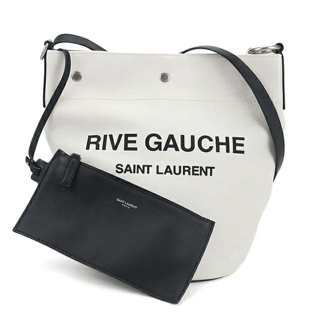 中古 サンローラン ショルダーバッグ レディース ブランド SAINT LAURENT リヴゴーシュ バケットバッグ　2WAY 669299 FAAAZ 9024 ホワイト USDSL106370011