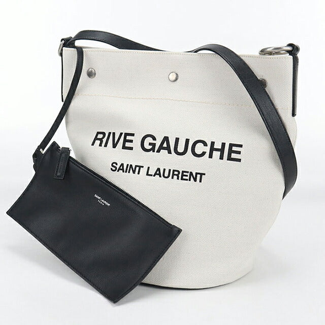中古 サンローラン ショルダーバッグ レディース ブランド SAINT LAURENT リヴゴーシュ バケットバッグ　2WAY 669299 FAAAZ 9024 ホワイト USDSL106370011