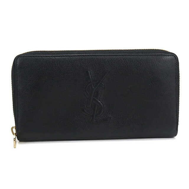 Used Saint Laurent long wallet round zipper ladies brand SAINT LAURENT full zip wallet 352904 black USDSL106470011
