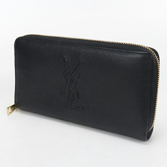 Used Saint Laurent long wallet round zipper ladies brand SAINT LAURENT full zip wallet 352904 black USDSL106470011