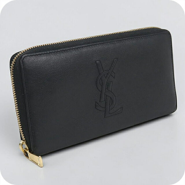 Used Saint Laurent long wallet round zipper ladies brand SAINT LAURENT full zip wallet 352904 black USDSL106470011