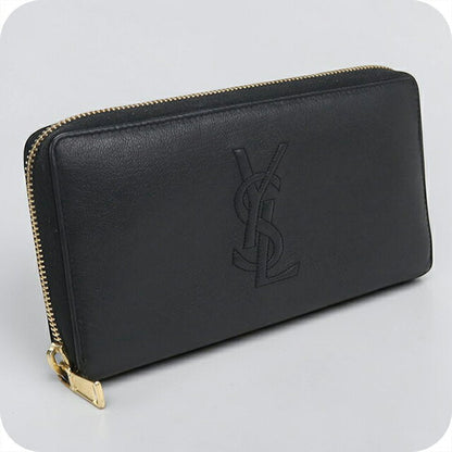 Used Saint Laurent long wallet round zipper ladies brand SAINT LAURENT full zip wallet 352904 black USDSL106470011