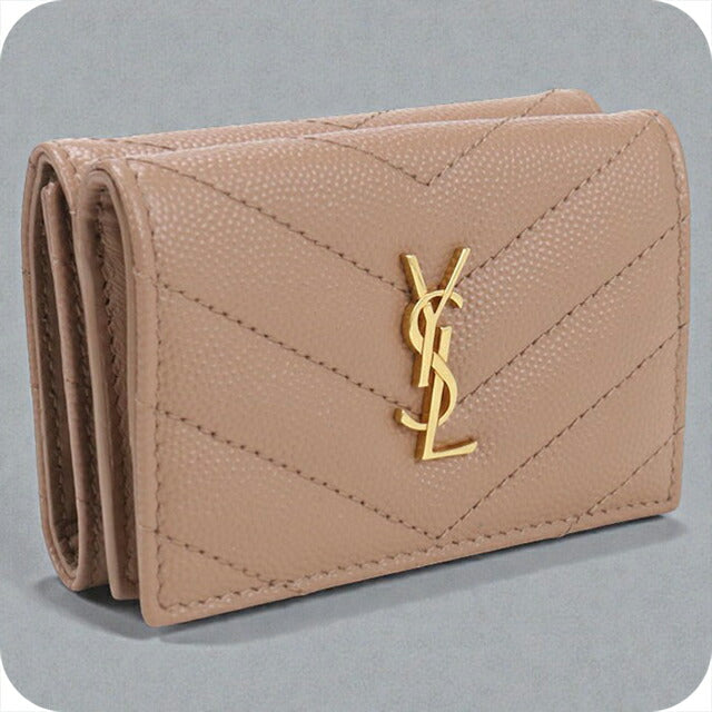 中古 サンローラン 三つ折り財布 レディース ブランド SAINT LAURENT モノグラムオリガミ タイニーウォレット 668274 ピンク 財布 USDSL106614011