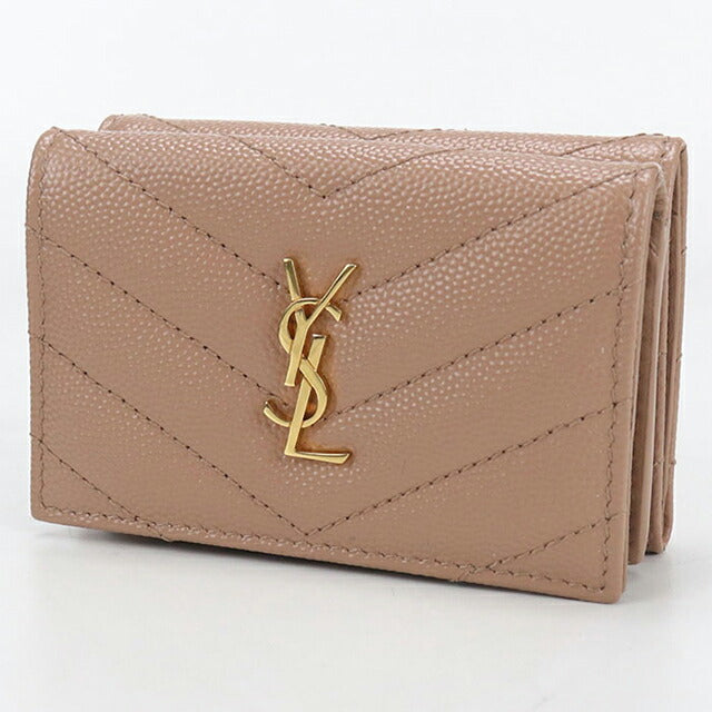 中古 サンローラン 三つ折り財布 レディース ブランド SAINT LAURENT モノグラムオリガミ タイニーウォレット 668274 ピンク 財布 USDSL106614011