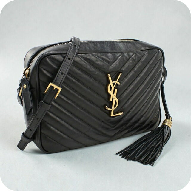 中古 サンローラン 斜め掛け ショルダーバッグ レディース ブランド SAINT LAURENT ルー カメラバッグ レザー 612544 ブラック USDSL107243011