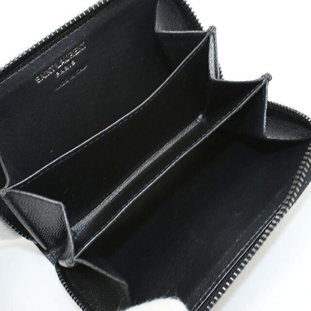中古 サンローラン 小銭入れ ユニセックス ブランド SAINT LAURENT YSLロゴ コインケース 535411 ブラック 財布 USDSL107272011