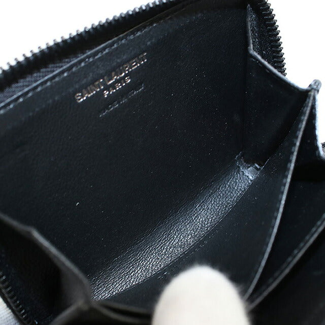 中古 サンローラン 小銭入れ ユニセックス ブランド SAINT LAURENT YSLロゴ コインケース 535411 ブラック 財布 USDSL107272011