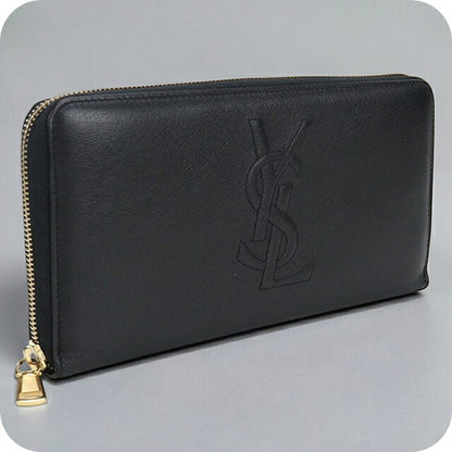 中古 サンローラン 長財布ラウンドファスナー レディース ブランド SAINT LAURENT モノグラム フルジップウォレット 352907 ブラック 財布 USDSL107273011