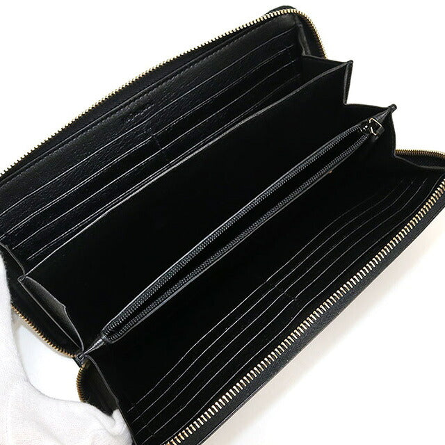 中古 サンローラン 長財布ラウンドファスナー レディース ブランド SAINT LAURENT モノグラム フルジップウォレット 352907 ブラック 財布 USDSL107273011