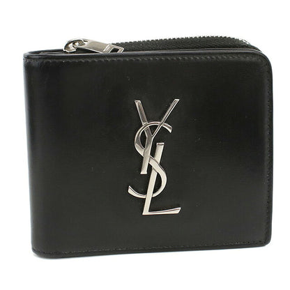 中古 サンローラン 二つ折り財布 二折財布 メンズ ブランド SAINT LAURENT モノグラム 630072 ブラック 財布 USDSL107301011