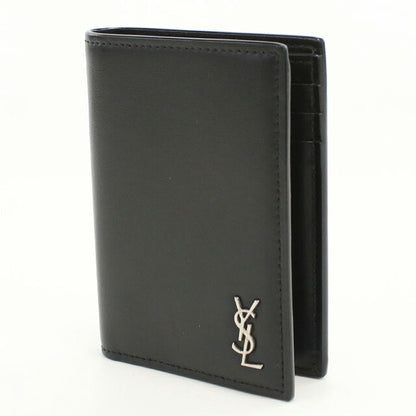 中古 サンローラン 二つ折り財布 二折財布 メンズ ブランド SAINT LAURENT クレジットカード ウォレット 607679 ブラック 財布 USDSL107385011