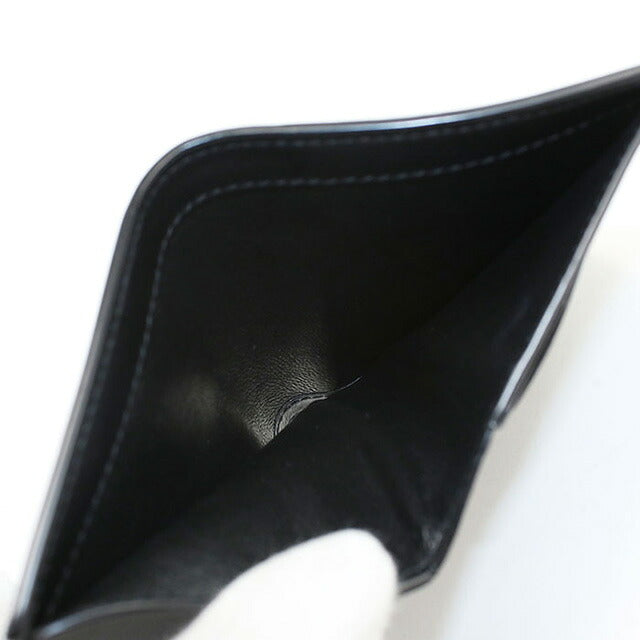中古 サンローラン 二つ折り財布 二折財布 メンズ ブランド SAINT LAURENT クレジットカード ウォレット 607679 ブラック 財布 USDSL107385011