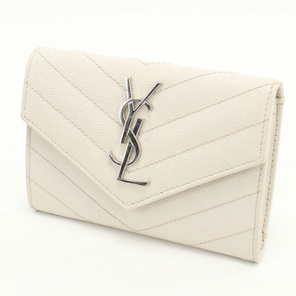 中古 サンローラン 名刺入れ レディース ブランド SAINT LAURENT モノグラム スモールエンベロープウォレット 414404 ホワイト 小物 USDSL107386011