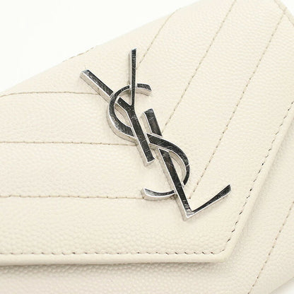 中古 サンローラン 名刺入れ レディース ブランド SAINT LAURENT モノグラム スモールエンベロープウォレット 414404 ホワイト 小物 USDSL107386011