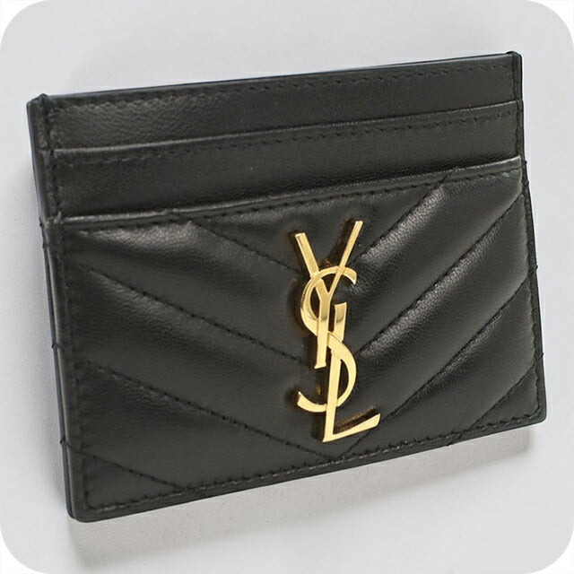中古 サンローラン カードケース レディース ブランド SAINT LAURENT カサンドラ 423291 ブラック 財布 USDSL107943011